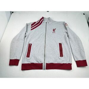 Vintage Adidas Liverpool FC Track Jacket Mens XL Gray Burgundy Full Zip Soccer